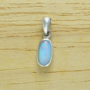 Pastel Boulder Opal Pendant in Sterling Silver Minimal Bezel 0.63 carat