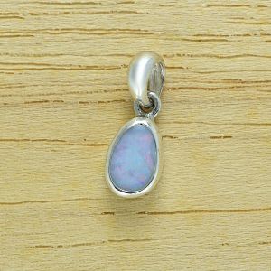 Pastel Boulder Opal Pendant in Sterling Silver Purple Pear 1.15 carat