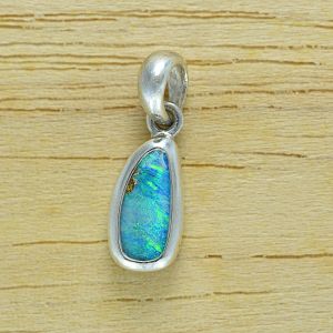 1.445ct Opal Pendant in Sterling Silver, Handmade with Natural Australian Opal