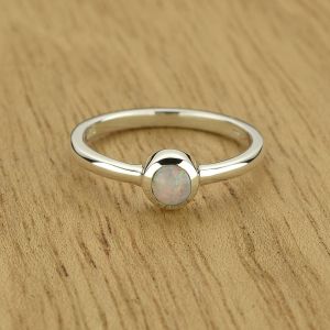 0.28ct Crystal Opal Ring in 925 Sterling Silver Size 4.5 by Anderson-Beattie.com
