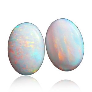 1.47ct Matching Pair White Opal by Anderson-Beattie.com