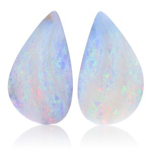 29.6ct Australian Solid Boulder Opal Pear Matching Pair