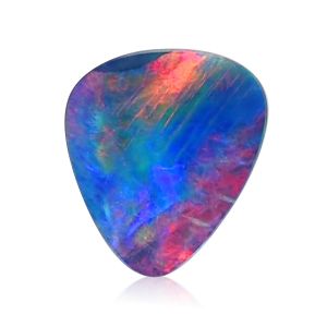 Australian Opal Doublet 1.47 Carat Chromatic Rainbow Fire Triangle Cabochon