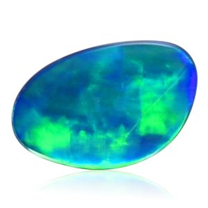 Australian Opal Doublet Rolling Flashfire 1.51 Carat Chromatic Rainbow Fire Cabochon