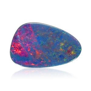 Australian Opal Pear Doublet 2.71 Carat Pink Yellow Small Flashfire Cabochon