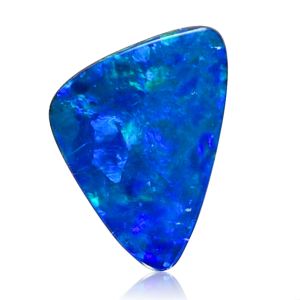 Australian Opal Doublet 1.55 Carat Electric Green Blue Triangle Cabochon