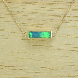Instock Now AURORA 14K Yellow Gold Surprise Anniversary Gift for Lovely Wife CONTEMPORARY OPAL Necklace 1.54 carat Modern Necklace