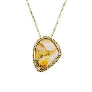 55 Carat Quartz Necklace 14K Yellow Gold Vermeil - Handmade, Unique and One of a Kind by Anderson-Beattie.com
