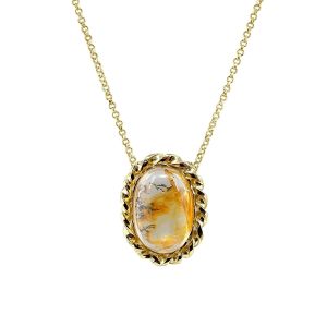 21 Carat Quartz Necklace 14K Yellow Gold Vermeil - Handmade, Unique and One of a Kind by Anderson-Beattie