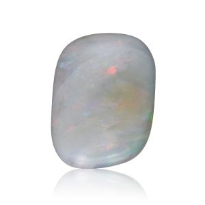Orange Iridescent Regtangle Opal 2.09 Carat Australian White Opal Mintabie Mine Imperfection Marble Stone