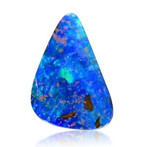 Electric Blue Boulder Opal Freeform Triangle Gemstone Cabochon 5.43 Carat