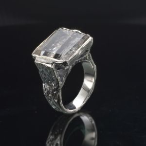27.5 Carat Tourmalinated Quartz Ring in 925 Sterling Silver  - Handmade, Unique and One of a Kind by Anderson-Beattie.com