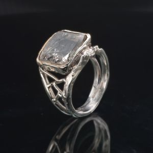 4 Carat Tourmalinated Quartz Ring in 925 Sterling Silver - Handmade, Unique and One of a Kind (Crystal) by Anderson-Beattie.com