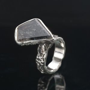 28.5 Carat Rutilated  Quartz Ring in 925 Sterling Silver  - Handmade, Unique and One of a Kind by Anderson-Beattie.com