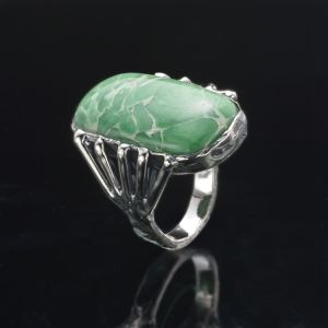 31 Carat Variscite Ring in 925 Sterling Silver  - Handmade, Unique and One of a Kind by Anderson-Beattie.com