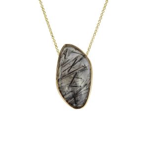189.5 carat Quartz Necklace 14K Yellow Gold Vermeil - Handmade and One of a Kind by Anderson-Beattie.com