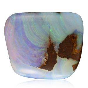 White Iridescent Tides Boulder Opal Earrings Personalized Opal Bracelet 15.34 Carat Australian Opal Bangle boucles doreilles Opale