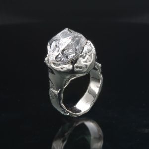 4.5 carat Herkimer Diamond Ring in 925 Sterling Silver  - Handmade, Unique and One of a Kind by Anderson-Beattie.com