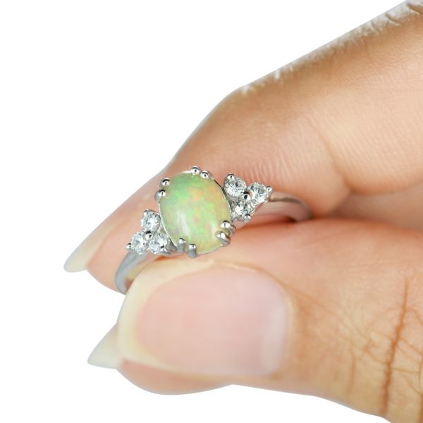 White opal promise ring outlet